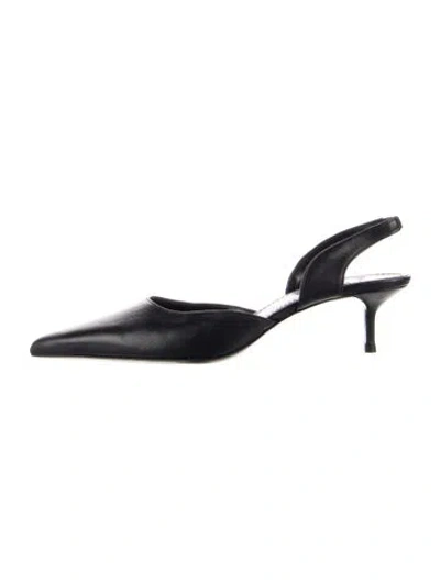 Pre-owned Staud Leather Slingback Pumps In Blue