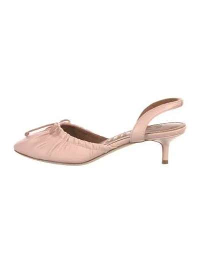 Pre-owned Staud Leather Slingback Pumps In Pink