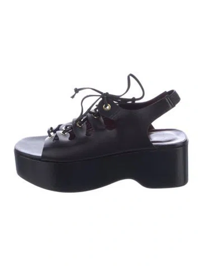 Pre-owned Staud Leather Slingback Sandals In Multi