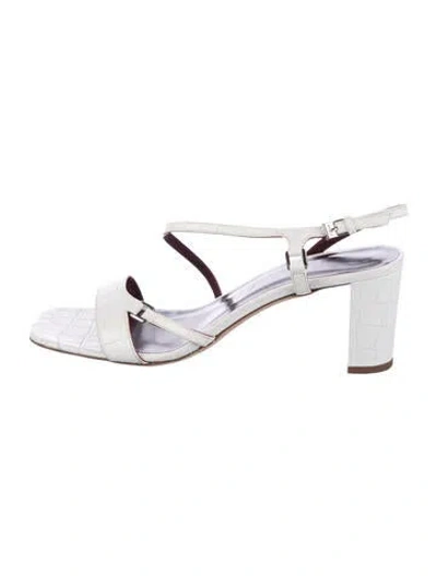 Pre-owned Staud Leather Slingback Sandals In Purple