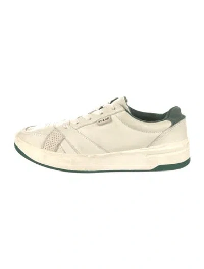 Pre-owned Staud Leather Sneakers In Neutral