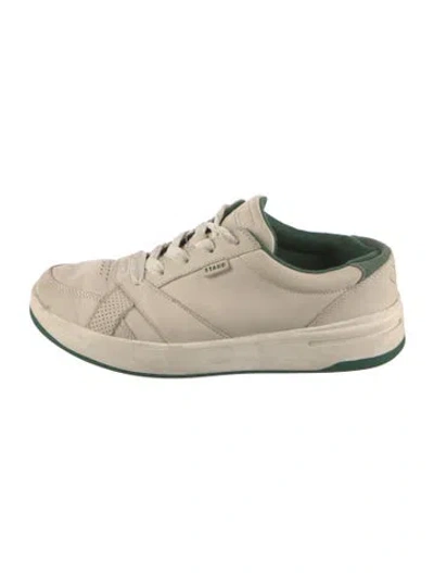 Pre-owned Staud Leather Sneakers In Neutral