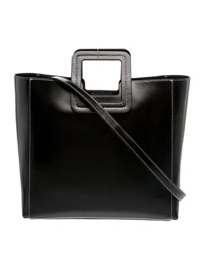 Pre-owned Staud Leather Top Handle Bag In Black