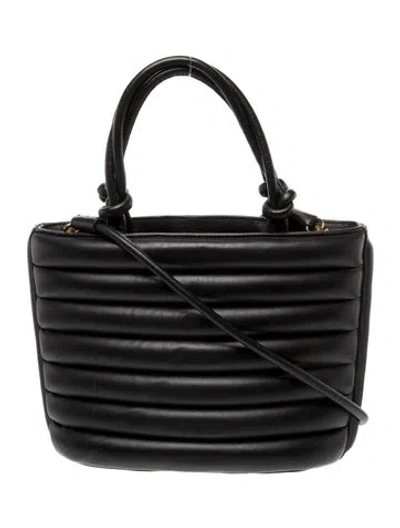 Pre-owned Staud Leather Top Handle Bag In Black
