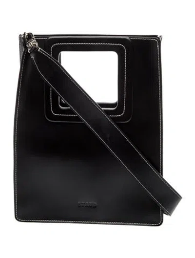 Pre-owned Staud Leather Top Handle Bag In Black