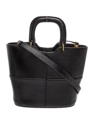 Pre-owned Staud Leather Top Handle Bag In Black