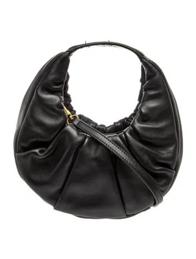 Pre-owned Staud Leather Top Handle Bag In Black