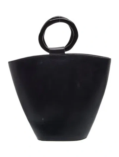 Pre-owned Staud Leather Top Handle Bag In Blue