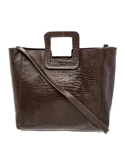 Pre-owned Staud Leather Top Handle Bag In Brown