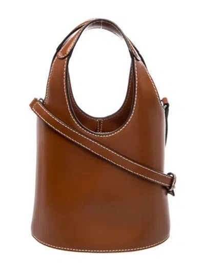 Pre-owned Staud Leather Top Handle Bag In Brown