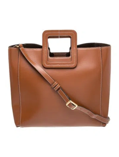 Pre-owned Staud Leather Top Handle Bag In Brown