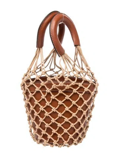 Pre-owned Staud Leather Top Handle Bag In Brown/neutrals