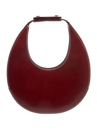 Pre-owned Staud Leather Top Handle Bag In Burgundy