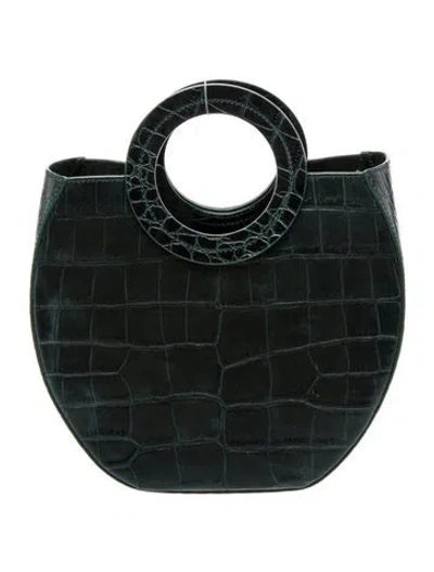 Pre-owned Staud Leather Top Handle Bag In Green