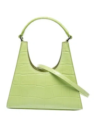 Pre-owned Staud Leather Top Handle Bag In Green