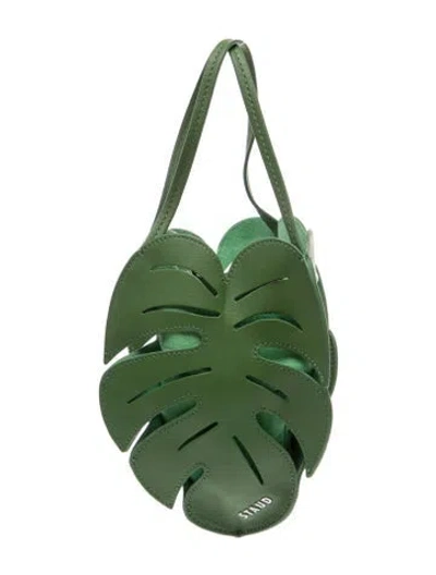 Pre-owned Staud Leather Top Handle Bag In Green
