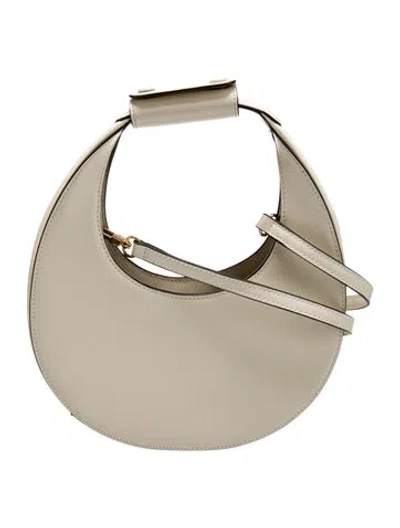 Pre-owned Staud Leather Top Handle Bag In Neutral