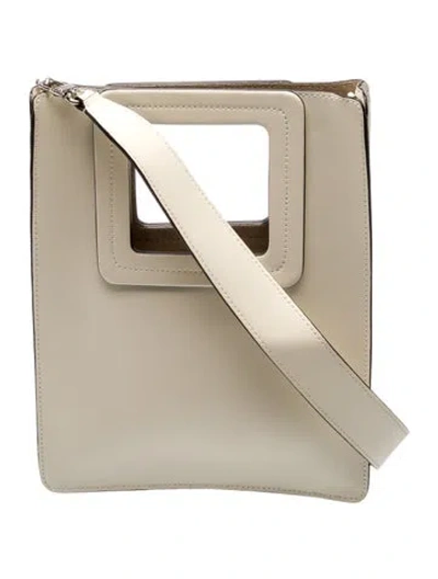 Pre-owned Staud Leather Top Handle Bag In Neutral