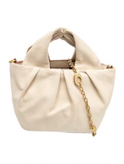 Pre-owned Staud Leather Top Handle Bag In Neutral