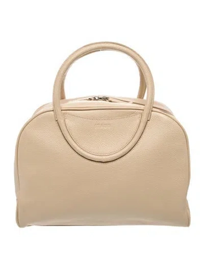 Pre-owned Staud Leather Top Handle Bag In Neutrals