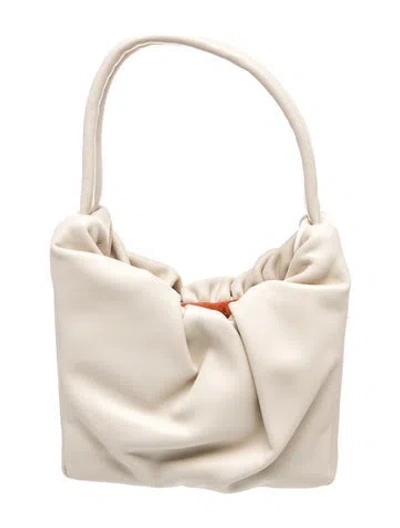 Pre-owned Staud Leather Top Handle Bag In Neutrals