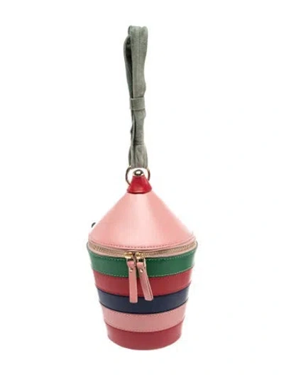 Pre-owned Staud Leather Top Handle Bag In Pink