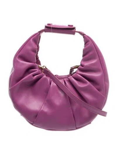 Pre-owned Staud Leather Top Handle Bag In Purple