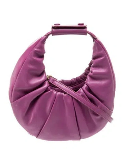 Pre-owned Staud Leather Top Handle Bag In Purple