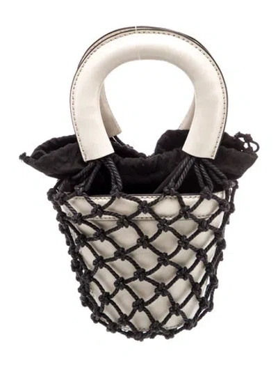 Pre-owned Staud Leather Top Handle Bag In White