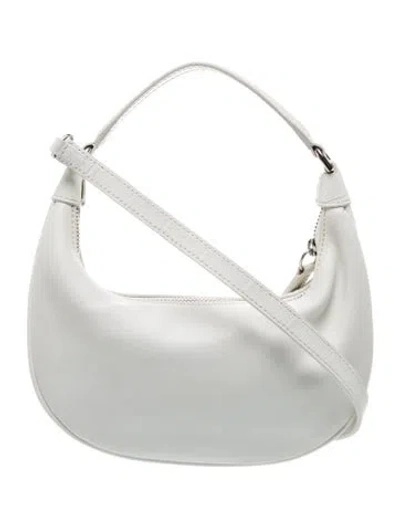 Pre-owned Staud Leather Top Handle Bag In White