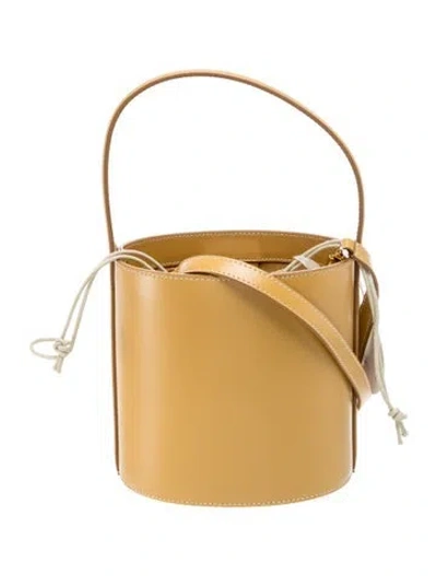 Pre-owned Staud Leather Top Handle Bag In Yellow