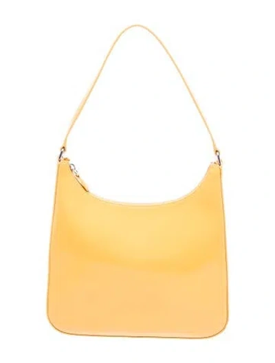Pre-owned Staud Leather Top Handle Bag In Yellow