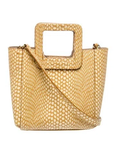 Pre-owned Staud Leather Top Handle Bag In Yellow