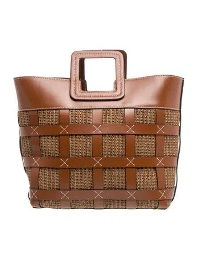 Pre-owned Staud Leather Tote In Brown