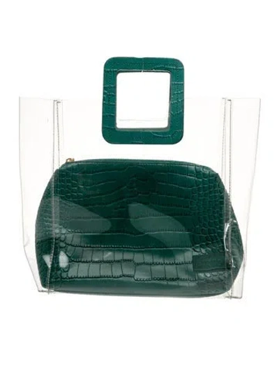 Pre-owned Staud Leather Tote In Green