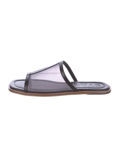 Pre-owned Staud Leather T-strap Sandals In Purple