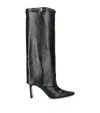 Staud Black Wally Foldover High Heel Tall Boots In Black