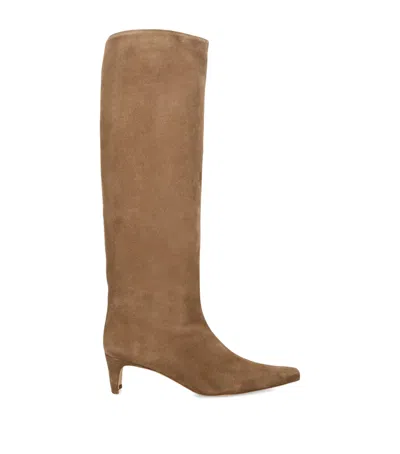 Staud Leather Wally Knee-high Boots 55 In Brown