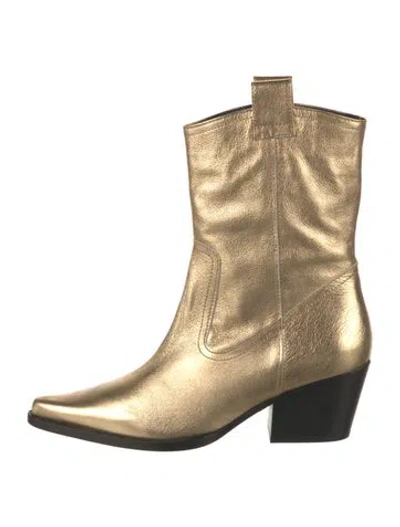 Pre-owned Staud Leather Western Boots