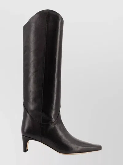STAUD LEATHER WESTERN WALLY BOOT WITH COVERED HEEL