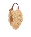 Staud Palm Leather-trimmed Raffia Top-handle Bag In Brown