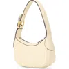 Staud Lennox Leather Shoulder Bag In Cream
