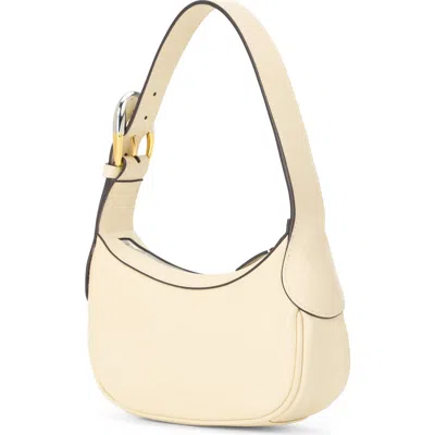 Staud Lennox Leather Shoulder Bag In Cream
