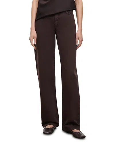 Staud Leo High Rise Straight Jeans In Earth In Brown