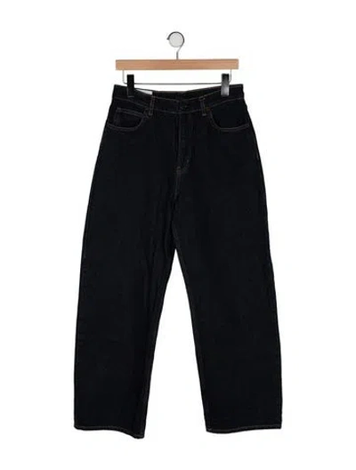 Pre-owned Staud Leo High Rise Wide Leg Jeans In Black