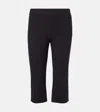 Staud Hunter Cropped Cotton-suiting Straight-leg Pants In Black