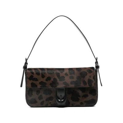 Staud Leopard-pattern Buckle-detail Shoulder Bag In Multi