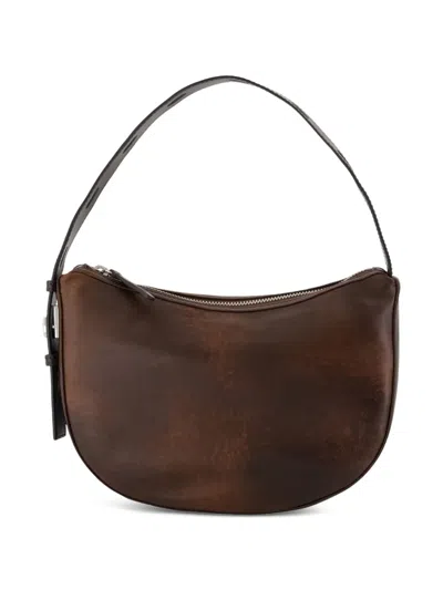 Staud Levi Distressed Leather Shoulder Bag In Brown