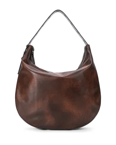 Staud Levi Leather Hobo Bag In Brown