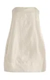 Staud Off-white Lidia Silk Minidress In Ivory